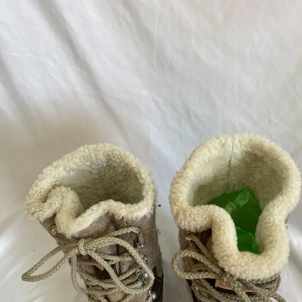 Montelliana knit suede winter boots tall wool insulated warm vibram size 39 US 9